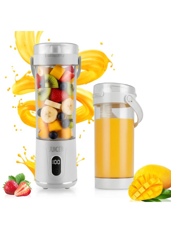 Portable Blender 550ml Cordless Mini Blender USB Rechargeable Personal Blender Strong Cutting Power with 12 Blades Fruit Veggie Juicer Cup Portable Smoothies, Protein Shakes for Home,Sport,Office